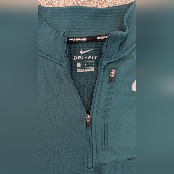 Nike Running DRI-FIT Therma Sphere Element 1/4 Zip Top Teal Men's Size Large - Picture 3 of 8